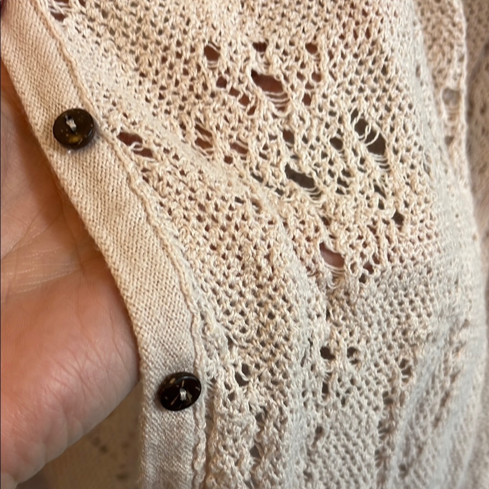 Free People Knit Cardigan in Light Pink S - Picture 5 of 11